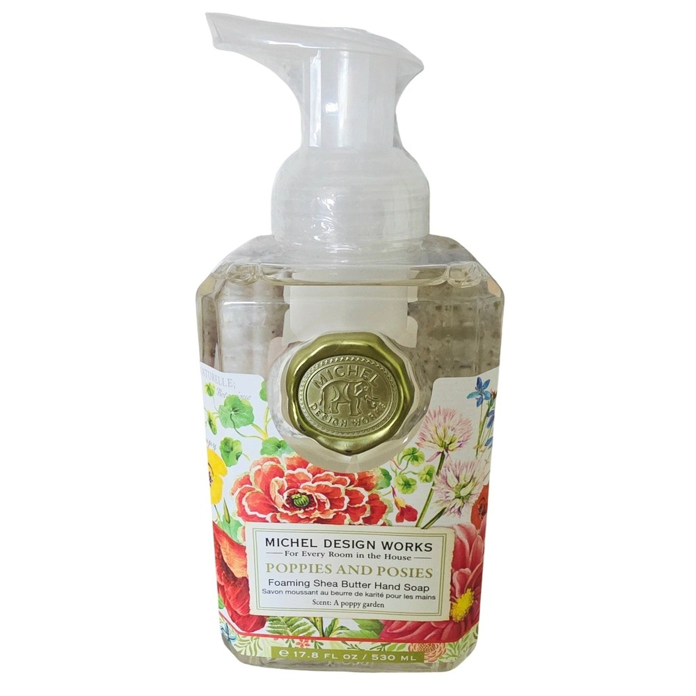 Michel Design Works Poppies Posies Foaming Shea Butter Hand Soap 17.8 fl oz NEW